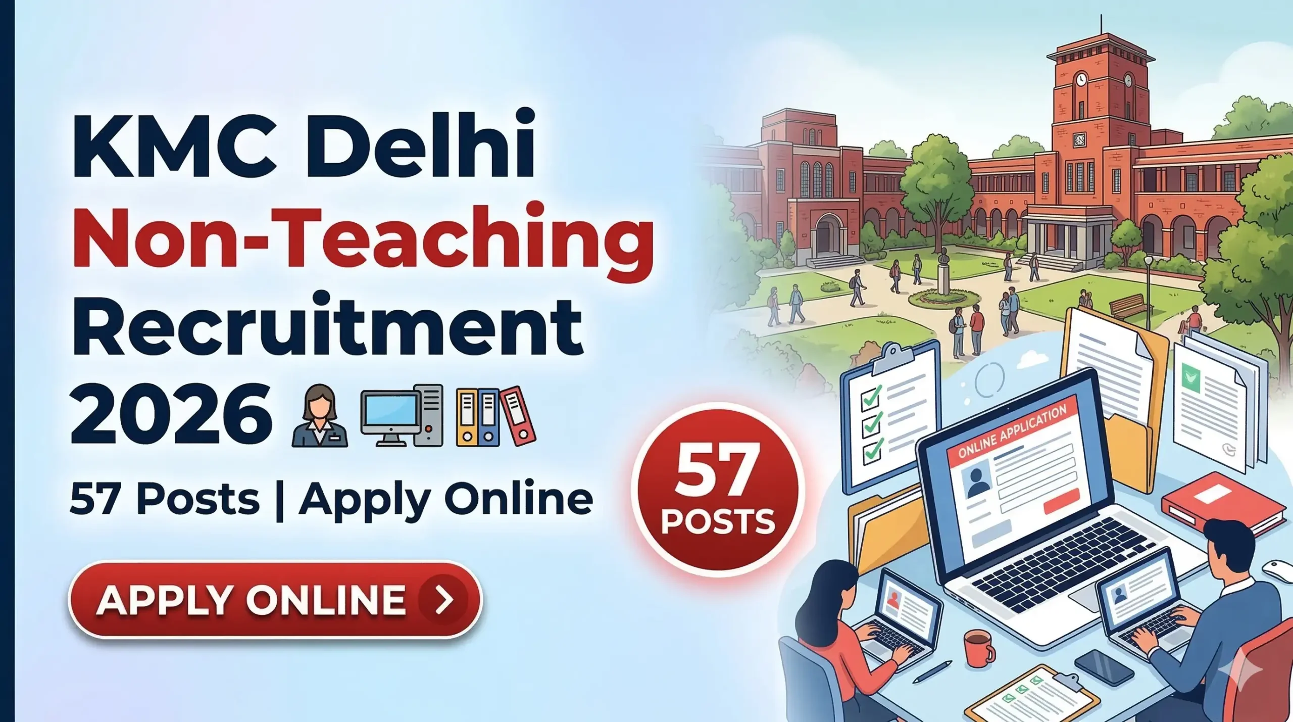 KMC Delhi Non-Teaching Recruitment 2026 Apply Online for 57 Posts