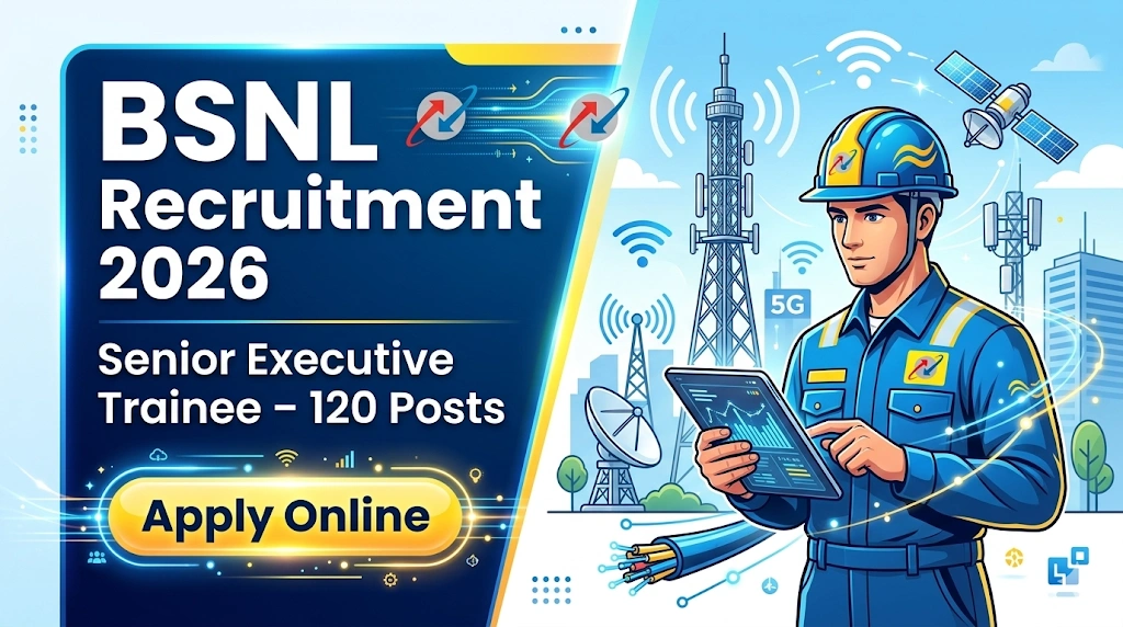 BSNL Senior Executive Trainee Recruitment 2026 apply online for 120 posts