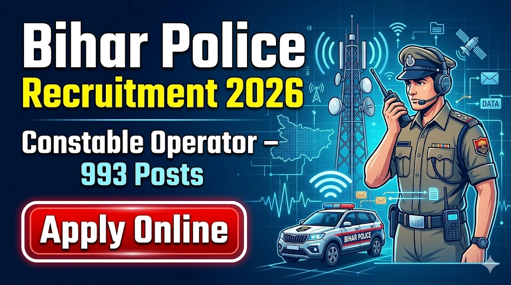 Bihar Police Constable Operator Recruitment 2026 apply online for 993 posts