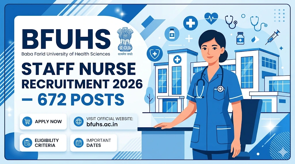 BFUHS Staff Nurse Recruitment 2026 – 672 Posts Notification Out at bfuhs.ggsmch.org
