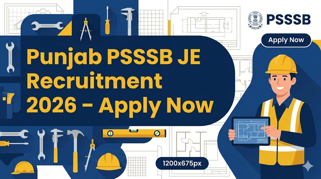 Punjab PSSSB JE Recruitment 2026 Junior Engineer Civil Mechanical Electrical Apply Online
