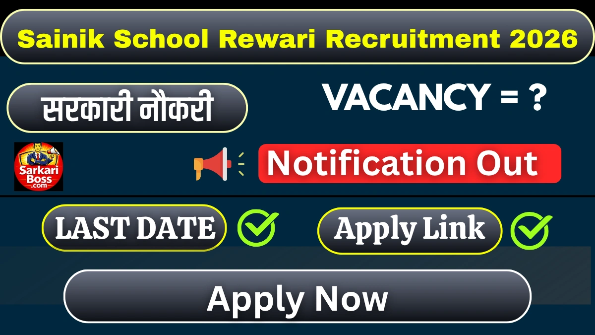 Sainik School Rewari Recruitment 2026 Apply Offline for TGT LDC and Other Posts