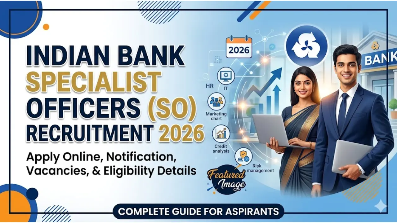Indian Bank SO Recruitment 2026 Apply Online for 350 Posts Notification Out