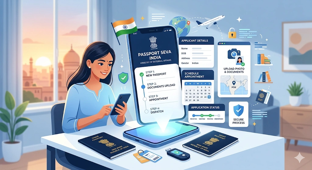 Passport Seva: Apply Online, Track Status & Book Slot
