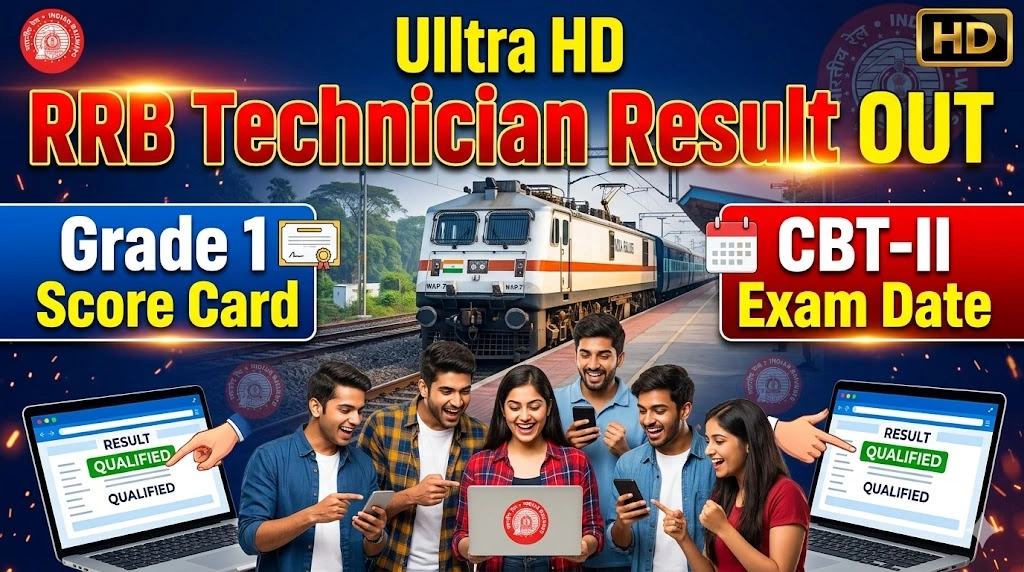 Railway RRB Technician Result 2026 OUT, Grade 1 Score Card
