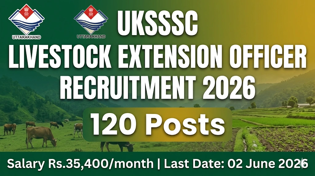 UKSSSC Livestock Extension Officer Recruitment 2026 – 120 Posts | Apply Online