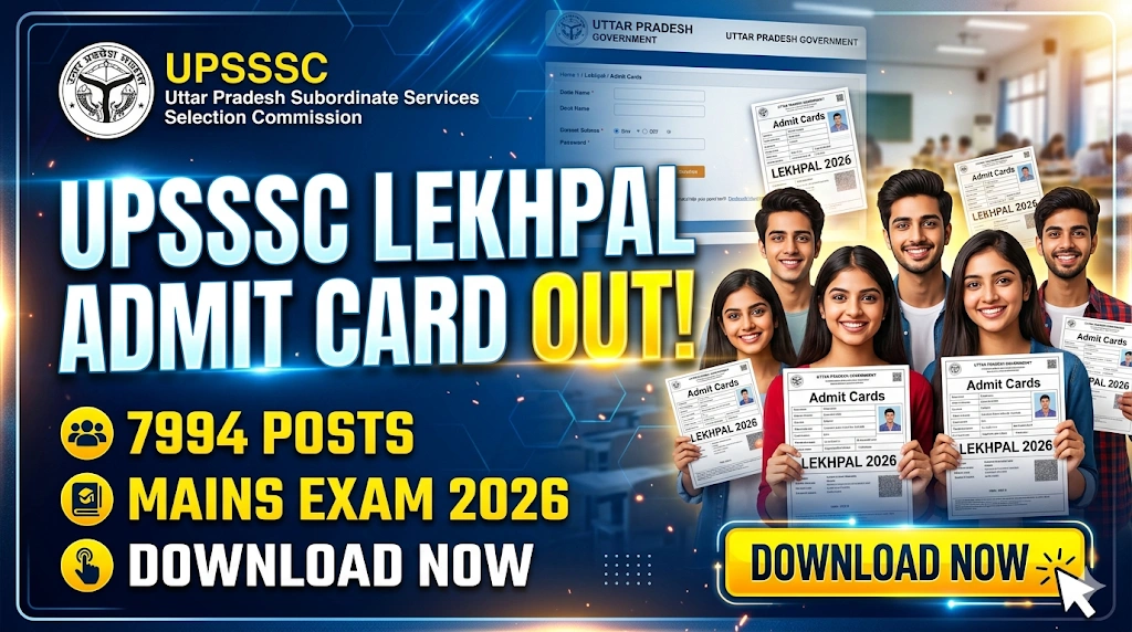 UPSSSC Lekhpal Admit Card 2026 OUT Download Mains Hall Ticket