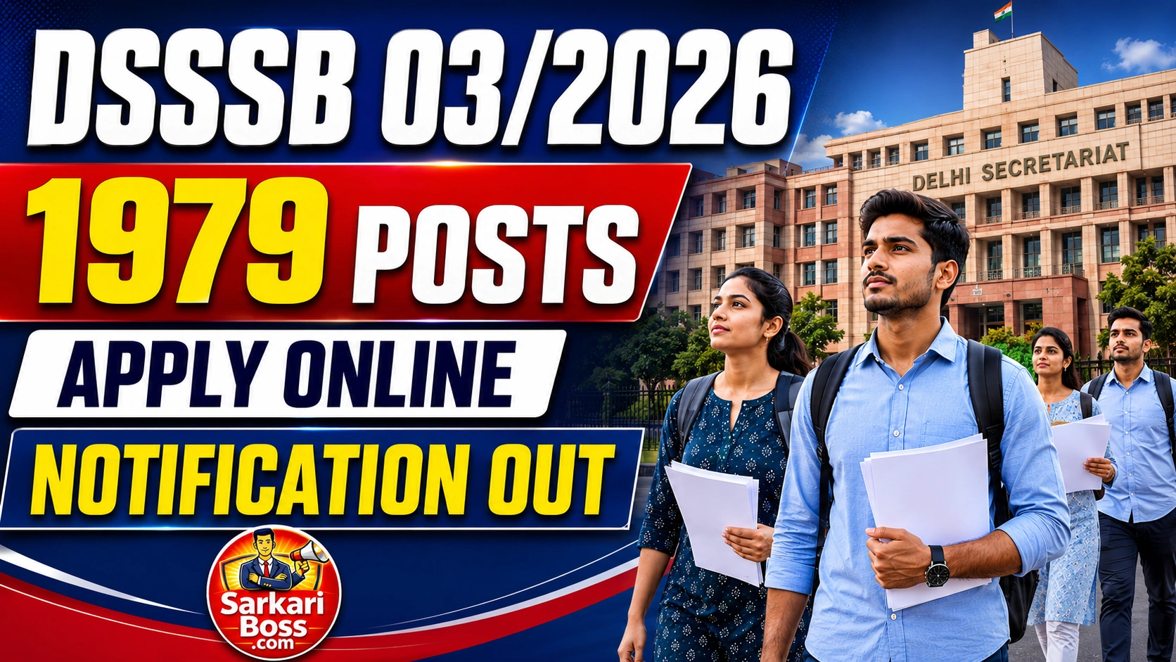 DSSSB Advt 03/2026 Notification Out for 1979 Posts Apply Online